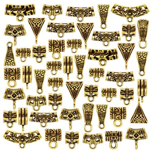 20PCS ASSORTED MIXED ALLOY GOLD BAIL TUBE SPACER BEADS CHARMS JEWELRY FINDINGS - Picture 1 of 21
