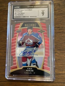 CGC 9 2019-20 Cale Makar Upper Deck Allure Autographs #80 Red Rainbow Rookie RC - Picture 1 of 4