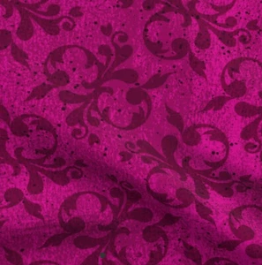 54” Spoonflower Fuschia Pink Vintage Grunge Damask Fabric by the Yard - Picture 1 of 4