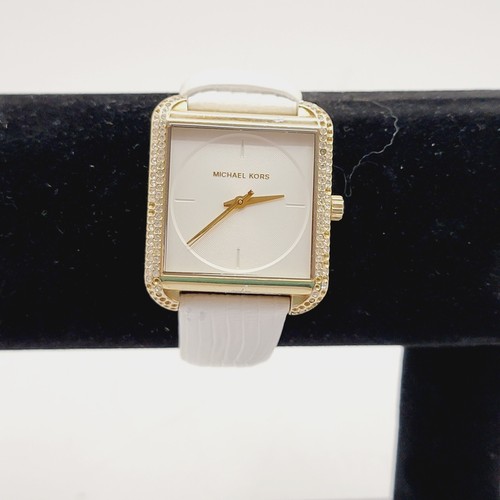 Orologio Donna Michael Kors MK2600 Cristallo Lago Classico In Pelle Bianca Bracciale