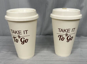 To-Go Coffee Tea Travel Mugs, Set Of 2, Take It To Go - Picture 1 of 7