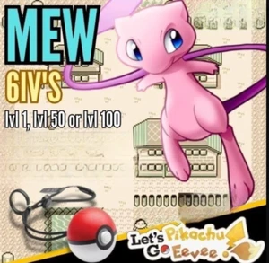 Pokémon Let's Go Pikachu & Eevee 6IV MEW POKEBALL PLUS EVENT - ANY NATURE - FAST - Bild 1 von 4