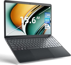 SGIN Notebook 15.6 Zoll Laptop 8GB RAM 256GB SSD Intel Dual-Core 2,50 GHz Win 11 - Bild 1 von 13