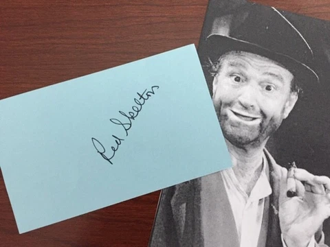 RED SKELTON SIGNED CARD BY AMERICAN COMEDY ENTERTAINER Cover
