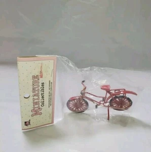 Vintage Miniatur Sammlerstücke rot Fahrrad Metall Ornament - Bild 1 von 4