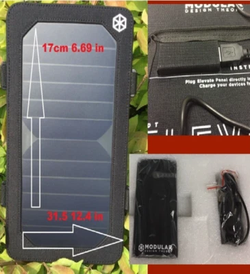 Liquidación Venta Panel Solar USB para Móvil Todo ANDROID Celular Tablet NEGRO NUEVO Foto 1 de 4