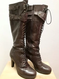 Stiefel Evado Gr. 37 braun Schnürstiefel Plateau - Bild 1 von 9