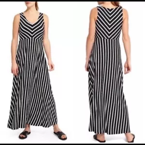 NWT Athleta Dreamin Black and White Stripe Maxi Dress size XS - Picture 1 of 13