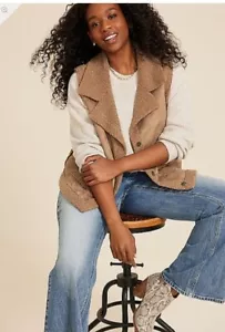 Maurices ~ neu mit Etikett ~ hellbraune Lammfell Sherpa Weste ~ Übergröße 3-3X - Bild 1 von 8