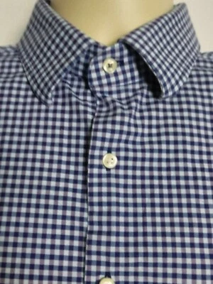 Camisa de vestir Ben Sherman con botones delanteros púrpura a cuadros elástica talla 16-32/33 Foto 1 de 4