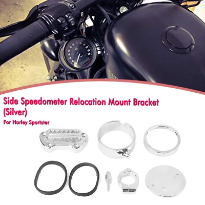 Motorcycle Chrome Side Speedometer Relocation Mount Bracket For Harley Sportster - Imagem 1 de 4