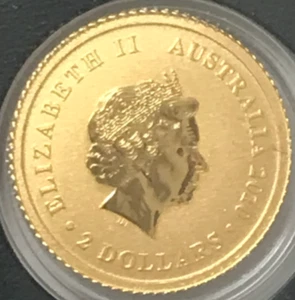 2010-P Australia 2 Dollars 0.5 Gram .9999 Gold Kangaroo in Capsule - Perth Mint - Picture 1 of 4