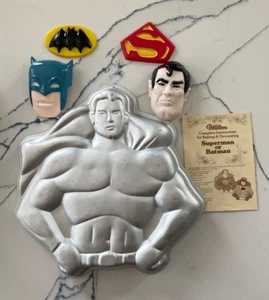 Vintage 1977 Wilton Cake Pan 502-1212 Superman Superhero DC Comics Silver RD5 - Picture 1 of 10