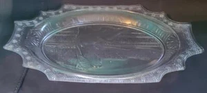 Beautiful Pressed Glass Antique Bread Tray – VGC – INTRICATE EMBOSSED DESIGN - Picture 1 of 7