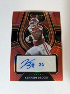 Kennedy Brooks 2022 Panini Select Red RC Auto Oklahoma - Picture 1 of 1