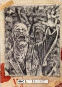 Seltene The Walking Dead handsignierte Illustration Skizzenkarte 1/1 - Bild 1 von 2