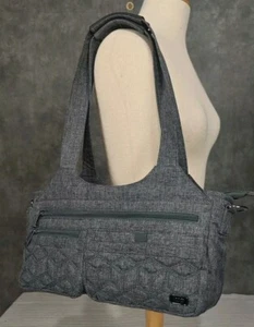 Lug Streetcar Short Tote Bag in Blue Gray Purse Organizer Travel Double Handle - Picture 1 of 7