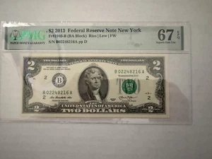 2013 $2 Dollar FRN New York B02248216A PMG 67 EPQ DP-412 - Picture 1 of 4