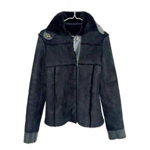 Chaqueta de bombardero vintage de cuero de oveja - Negra S - Imagen 1 de 11