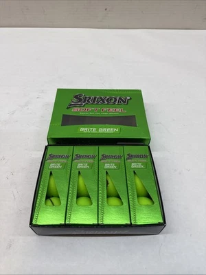 NOVAS bolas de golfe Srixon Soft Feel 13 - verde Brite - dúzia de bolas com logotipo - Imagem 1 de 4