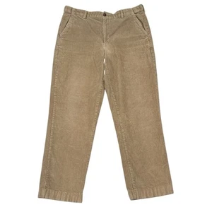 LL Bean Corduroy Pants Mens Size 37 x 32 Tan Comfort Waist Straight Leg Relaxed - Picture 1 of 7