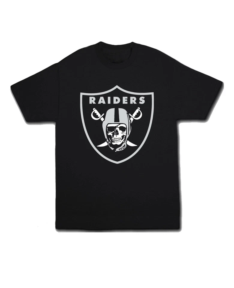 Las Vegas Raiders T-Shirt Football Oakland Los Angeles Raider Nation  S-4X Black - Image 1 of 1