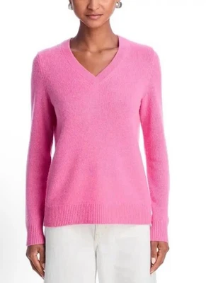 Suéter de cachemir para mujer C by Bloomingdales cuello en V manga larga talla pequeña NUEVO Foto 1 de 4