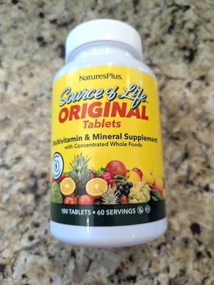 NaturesPlus Fuente de Vida Comprimidos Originales Multivitamínico 180 unidades caducidad: 10/2028 Foto 1 de 4