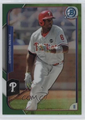 2015 Bowman Chrome Green Refractor /99 Ryan Howard #18 - Image 1 of 2