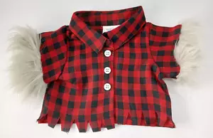 2012 Build A Bear WEREWOLF Furry Red Plaid Shirt Outfit GREAT SHAPE Rare! - Picture 1 of 3