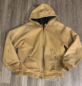 Vintage K-Products Made USA Herren Medium gefüttert braun Canvas Chore Mantel - Bild 1 von 9