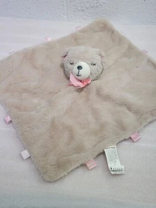 Manta de seguridad para bebé Kelly Toys Lovey Sonajero Oso de peluche Cinta rosa Bronceado - Imagen 1 de 5