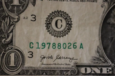 [AUG 26, 1978] $1 ONE DOLLAR  BIRTHDAY/ANNIVERSARY NOTE.  SN # C 19788026 A - Image 1 of 3