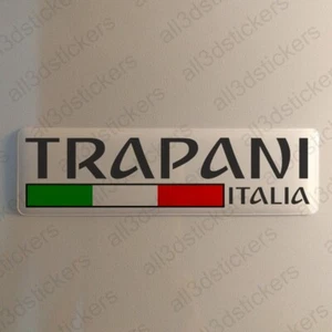 Trapani Italia Adesivi Adesivo Bandiera 120x30mm Resinati 3D Resinato Auto - Picture 1 of 1