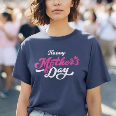 Happy Mothers Day T-shirt Family Children Kids Love Mom Celebration Party Gifts - Image 1 of 4
