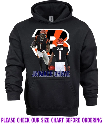 Ja'marr Chase Cincinnati Bengals Jamarr Youth Black Hoodie For Kid Cover
