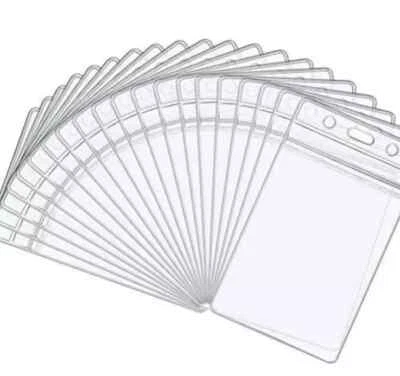 20x Clear Vertical Waterproof Sealable Plastic ID Card Bus Pass Holder 65mmx90mm - Image 1 of 3