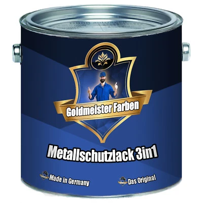 Goldmeister Farben Metallschutzlack 3in1 Schwarz 2,5L 5L 10L RAL 9005