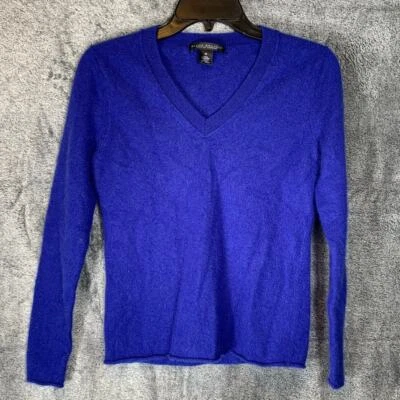 Suéter Elena Solano 100 % 2 capas azul cachemir para mujer M de lujo acogedor acadamia  Foto 1 de 4