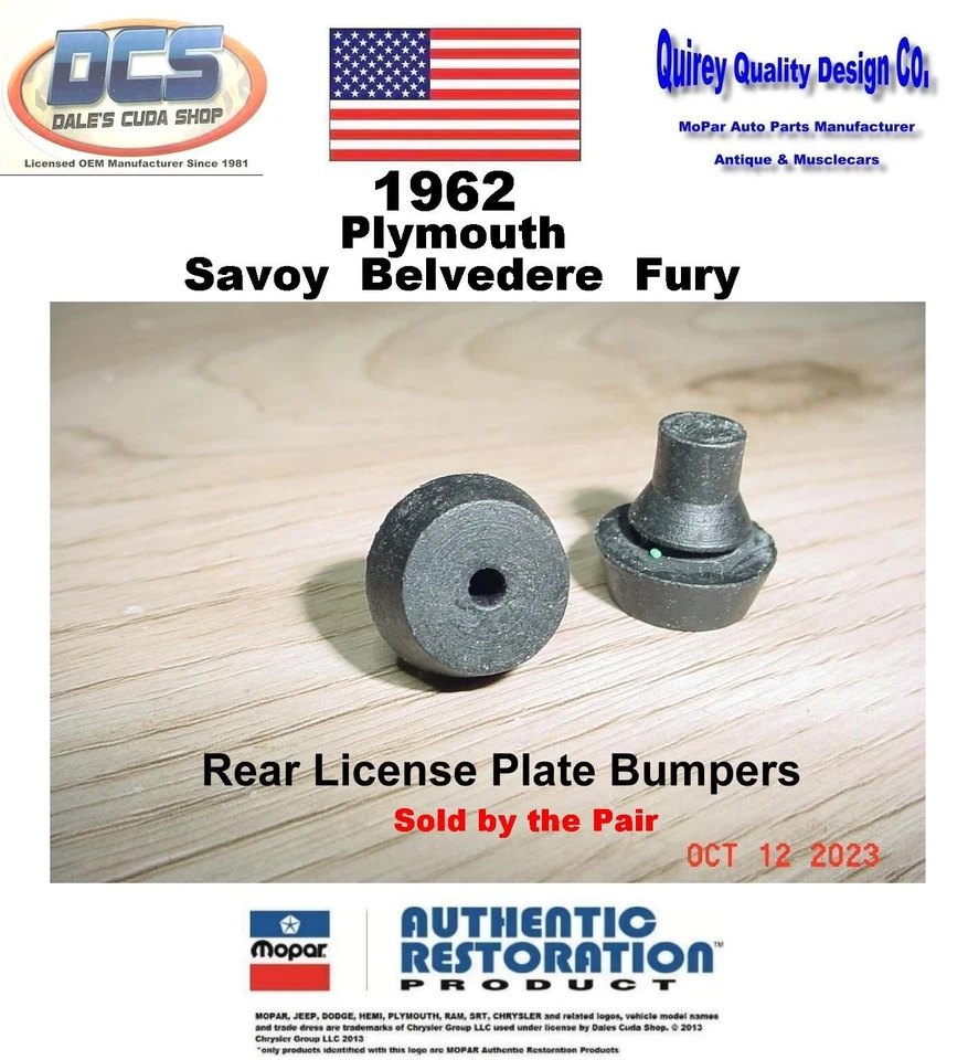 Parachoques de matrícula Plymouth Savoy Belvedere Fury 1962 2094618 nuevo MoPar EE. UU. Foto 1 de 2