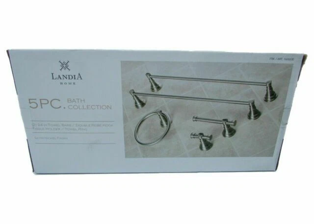 Landia Home 5 Piece Bath Set - Silver (1600230)