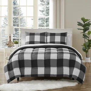 7 Piece Buffalo Plaid Check Bed in a Bag Comforter and Sheet Set - Picture 1 of 16