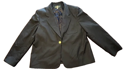 Chaqueta Blazer Negra Orvis De Colección Mujer Talla 16 Mezcla de Lana EE. UU. Clásica Dinero Antiguo Foto 1 de 4