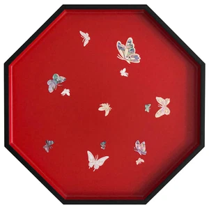 Handmade Korean Mother of Pearl Octagonal wooden serving interior Tray inlay - Picture 1 of 20