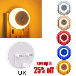 Plug-in LED Night Light Light Sensor Night Lamp Hallway Dusk to Dawn Light NEW - Picture 1 of 12