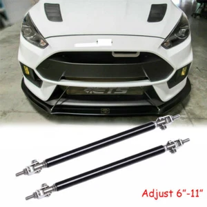 Adjustable 6"-11" Black Front Bumper Splitter Support Rod Bars For Toyota Camry - Picture 1 of 9