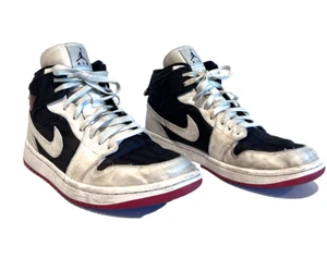 Size 10 - Air Jordan 1 SE Utility Mid White Black Gym Red W - Picture 1 of 6