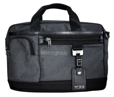 NEW TUMI Gray CARR COMMUTER EXPANDABLE TOP ZIP Briefcase Business Shoulder Bag - Image 1 of 4