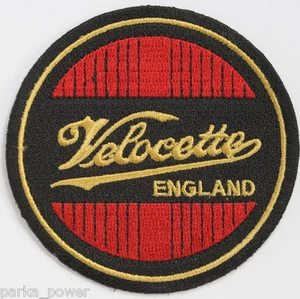Velocette Motorcycle Patch, iron on, Embroidered badge, bikers, vintage - Foto 1 di 1