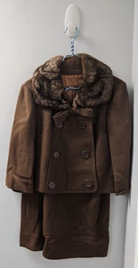 Vintage Damen brauner Wollmantel und Rock - Bild 1 von 24